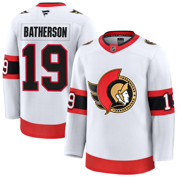 Men's Ottawa Senators #19 Drake Batherson Fanatics White Away Premium Jersey