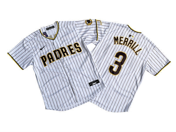 Mens San Diego Padres #3 Jackson Merrill Nike Home White Limited Jersey