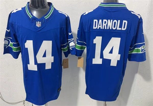 Men's Seattle Seahawks #14 Sam Darnold Royal Throwback F.U.S.E. Limited Jersey