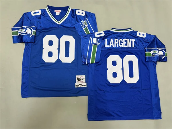 Men's Seattle Seahawks #80 Steve Largent 1985 Royal Legacy Throwback Jersey