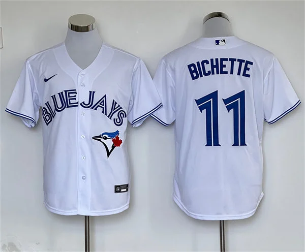 Men's Toronto Blue Jays #11 Bo Bichette Nike White Home Cool Base Jersey