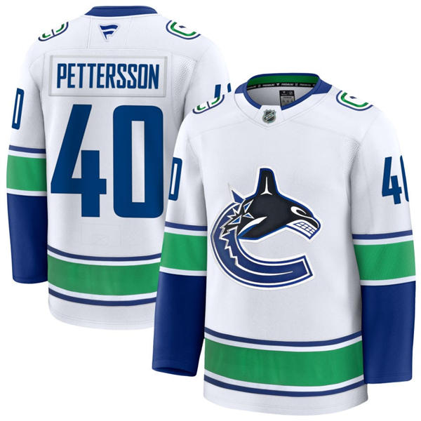 Men's Vancouver Canucks #40 Elias Pettersson Fanatics Away White Player Jersey