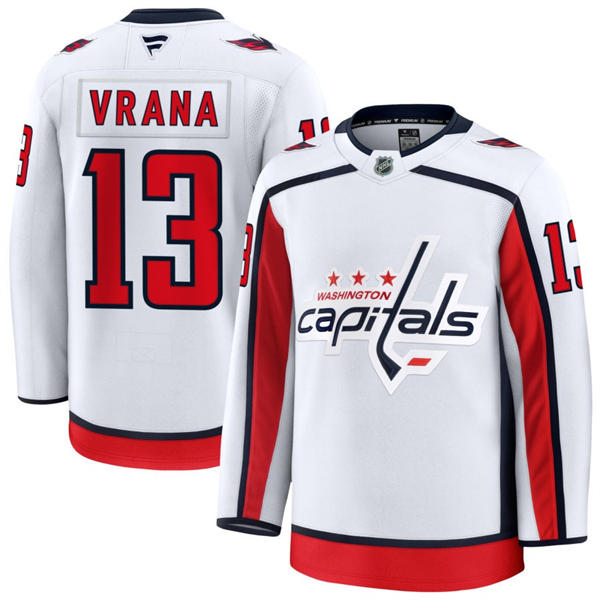 Men's Washington Capitals #13 Jakub Vrana Fanatics Away White Premium Jersey