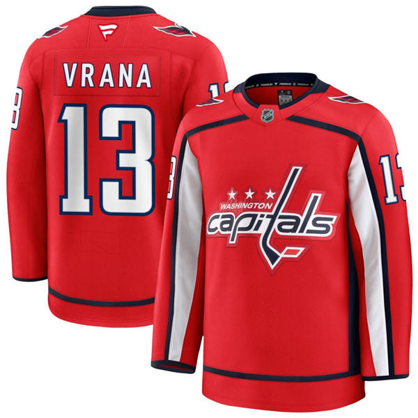 Men's Washington Capitals #13 Jakub Vrana Fanatics Home Red Premium Jersey