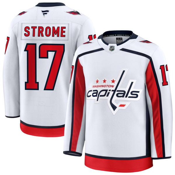 Men's Washington Capitals #17 Dylan Strome Fanatics Away White Premium Jersey