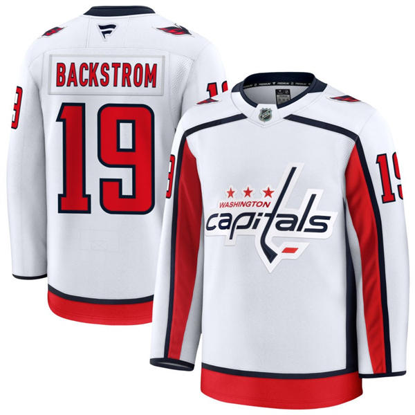 Men's Washington Capitals #19 Nicklas Backstrom Fanatics Away White Premium Jersey
