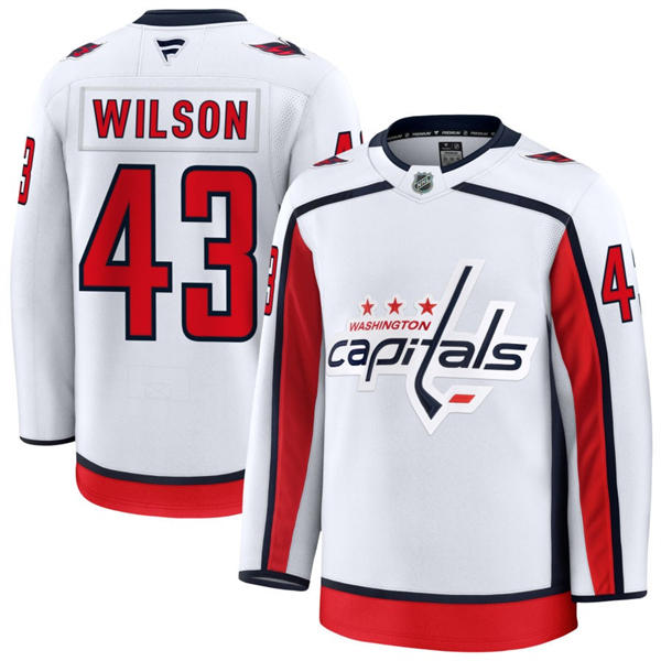 Men's Washington Capitals #43 Tom Wilson Fanatics Away White Premium Jersey