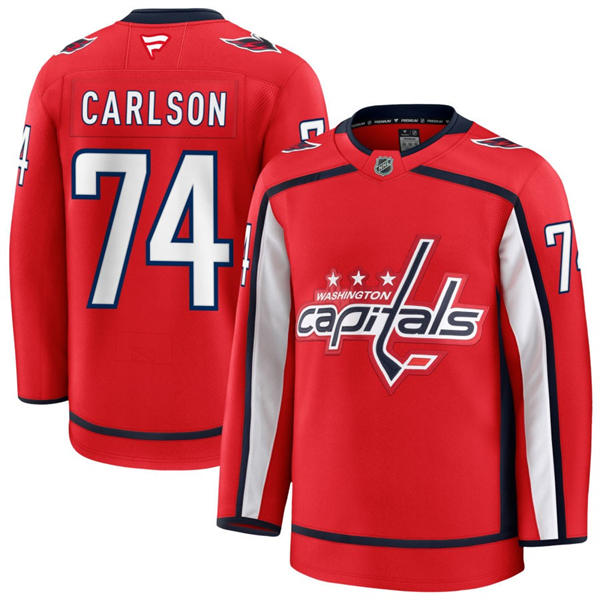 Men's Washington Capitals #74 John Carlson Fanatics Home Red Premium Jersey