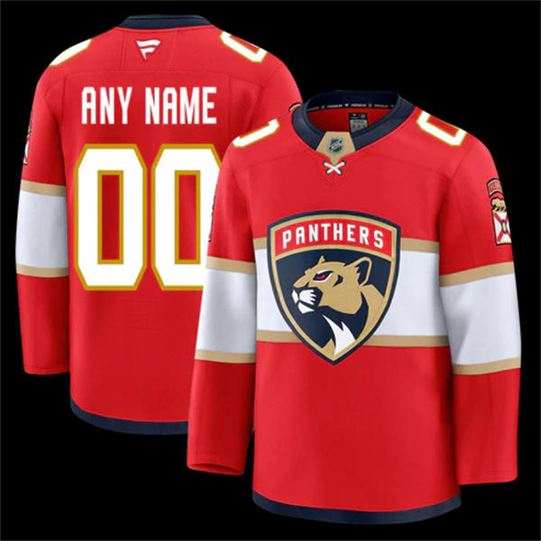 Men's Youth Florida Panthers Custom Fanatics Red Home Primegreen Jersey