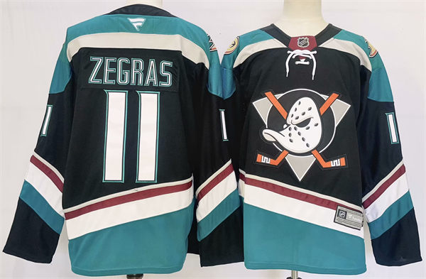 Mens Anaheim Ducks #11 Trevor Zegras Fanatics Alternate Black Bargain Jersey