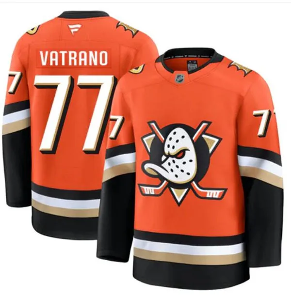 Mens Anaheim Ducks #77 Frank Vatrano Fanatics 2025 Orange Home Player Jersey