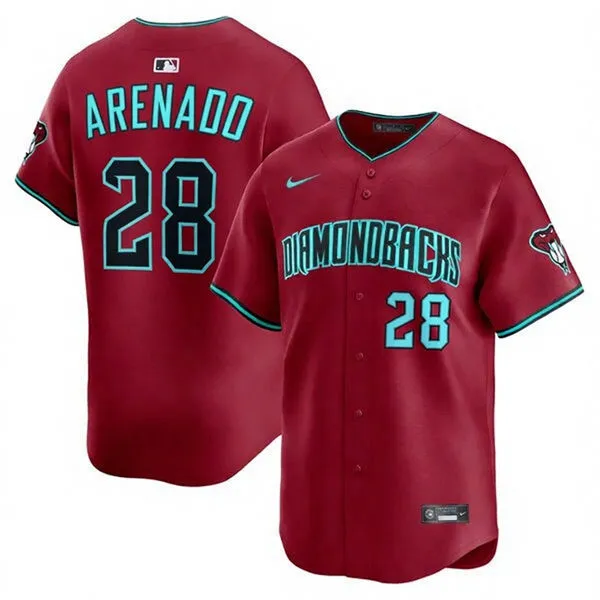 Mens Arizona Diamondbacks #28 Nolan Arenado Nike Crimson Alternate Limited Jersey