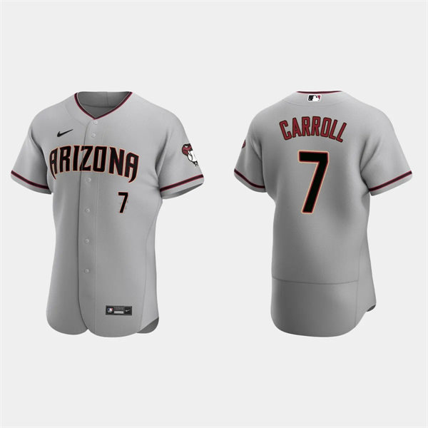 Mens Youth Arizona Diamondbacks #7 Corbin Carroll Nike Gray Road FlexBase Jersey