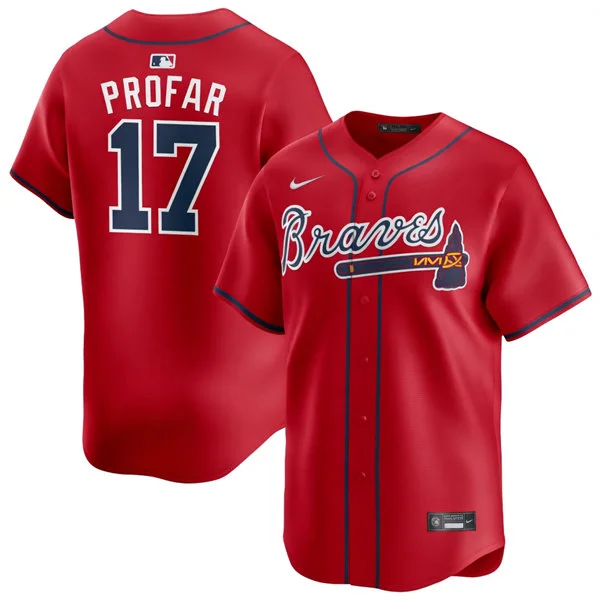 Mens Atlanta Braves #17 Jurickson Profar Nike Red Alternate Limited Jersey