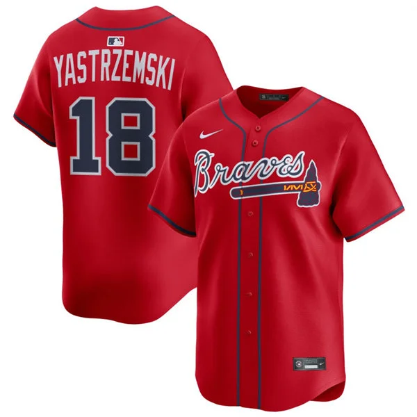 Mens Atlanta Braves #18 Mike Yastrzemski Nike Red Alternate Limited Player Jersey