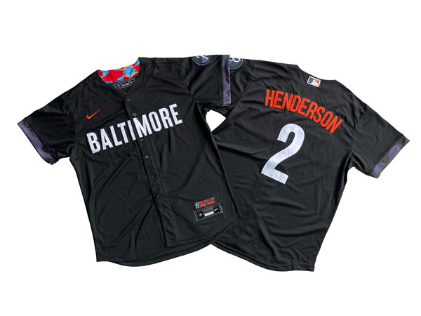 Mens Baltimore Orioles #2 Gunnar Henderson Black 2023 City Connect Jersey