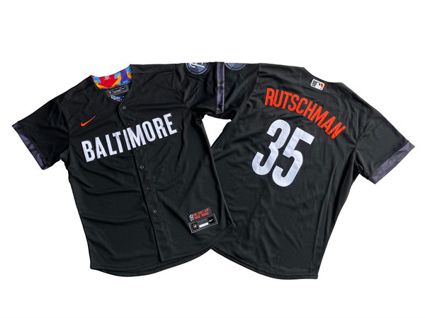 Mens Baltimore Orioles #35 Adley Rutschman Black 2023 City Connect Jersey