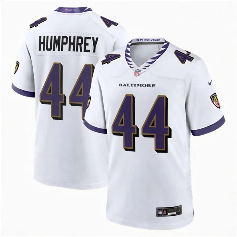 Men's Baltimore Ravens #44 Marlon Humphrey Nike 2026 Next Flight White Vapor Vapor F.U.S.E Limited Jersey