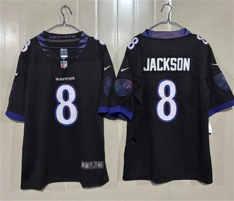 Men's Baltimore Ravens #8 Lamar Jackson Nike Black 2026 Next Flight Vapor F.U.S.E. Limited Jersey
