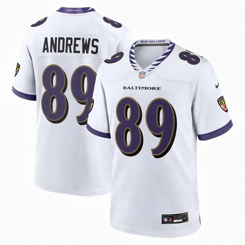 Men's Baltimore Ravens #89 Mark Andrews Nike 2026 Next Flight White Vapor Vapor F.U.S.E Limited Jersey