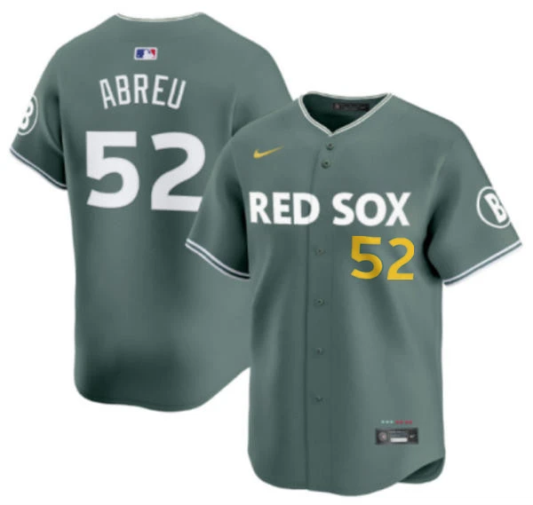 Mens Boston Red Sox #52 Wilyer Abreu Green 2025 City Connect 2.0 Limted Jersey
