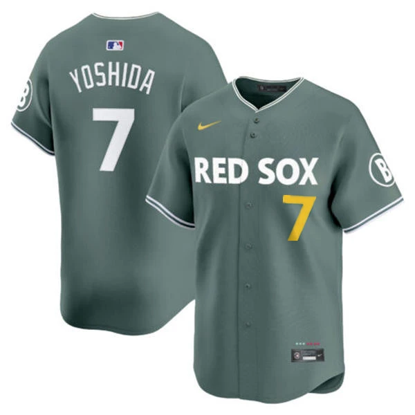 Mens Boston Red Sox #7 Masataka Yoshida Green 2025 City Connect 2.0 Limted Jersey