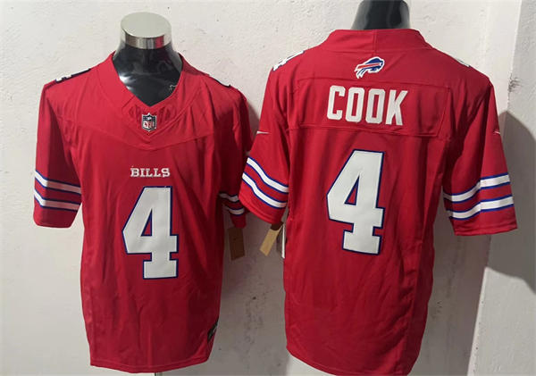 Mens Buffalo Bills #4 James Cook III Nike Red Alternate Vapor Limited Jersey