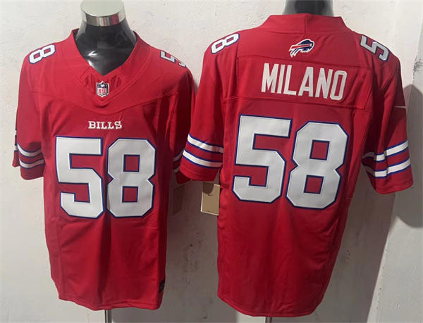 Mens Buffalo Bills #58 Matt Milano Nike Red Color Rush Vapor Limited Player Jersey