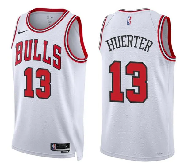 Mens Chicago Bulls #13 Kevin Huerter White Association Edition Swingman Jersey