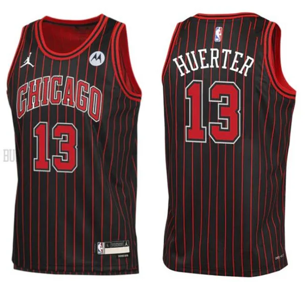 Mens Chicago Bulls #13 Kevin Huerter Black Statement Edition Swingman Jersey