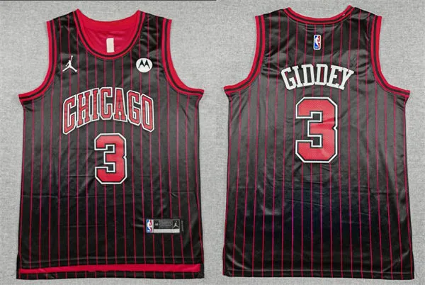 Mens Chicago Bulls #3 Josh Giddey Black Statement Edition Swingman Jersey