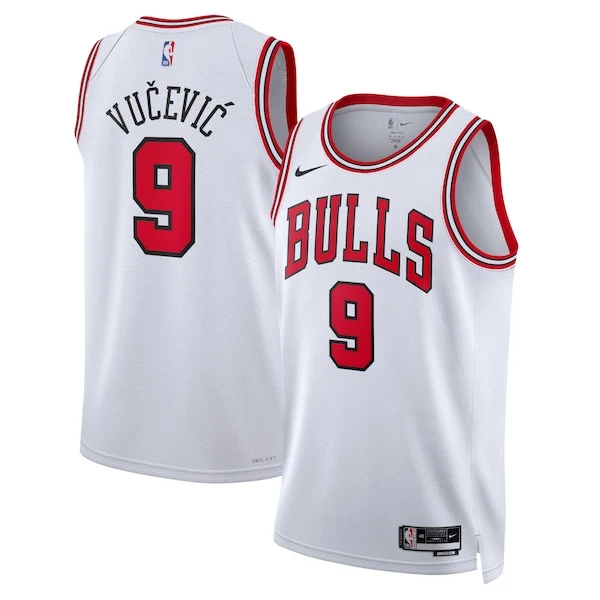 Mens Chicago Bulls #9 Nikola Vucevic Nike White Association Edition Swingman Jersey