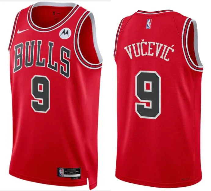 Mens Chicago Bulls #9 Nikola Vucevic Nike Red Icon Edition Swingman Jersey