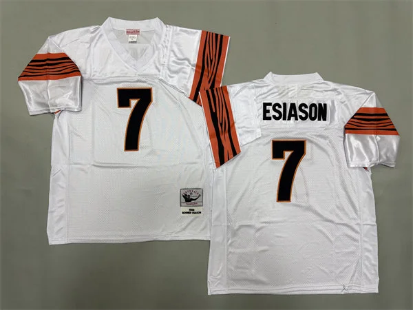 Mens Cincinnati Bengals #7 Boomer Esiason 1988 White Throwback Jersey