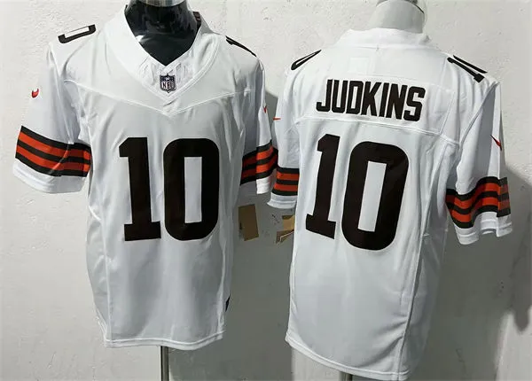 Mens Cleveland Browns #10 Quinshon Judkins Nike White Away Vapor F.U.S.E. Limited Jersey