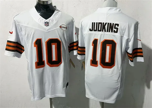 Mens Cleveland Browns #10 Quinshon Judkins Nike White 1946 Collection 75th Anniversary Limited Jersey