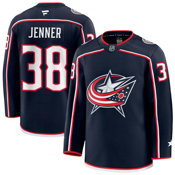 Mens Columbus Blue Jackets #38 Boone Jenner Fanatics Navy Home Premium Player Jersey