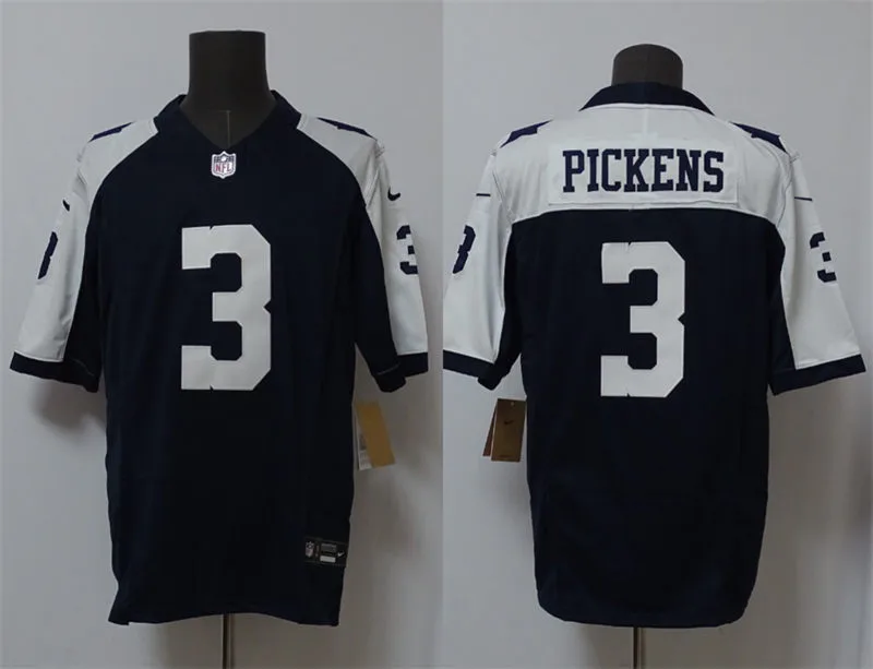 Mens Dallas Cowboys #3 George Pickens Nike Navy Alternate Vapor F.U.S.E. Limited Jersey
