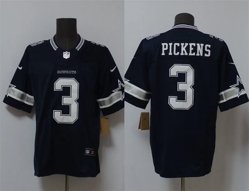 Mens Dallas Cowboys #3 George Pickens Nike Navy Vapor F.U.S.E. Limited Jersey