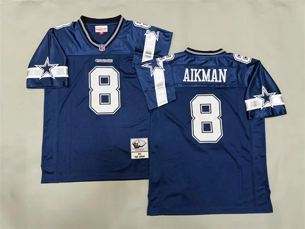Mens Dallas Cowboys #8 Troy Aikman Navy 1994 Throwback Jersey