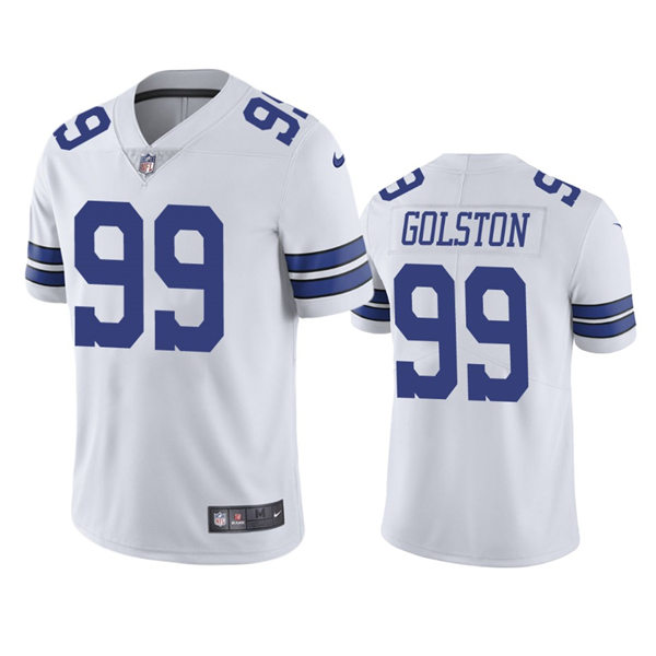 Mens Dallas Cowboys #99 Chauncey Golston Nike White Vapor Limited Jersey