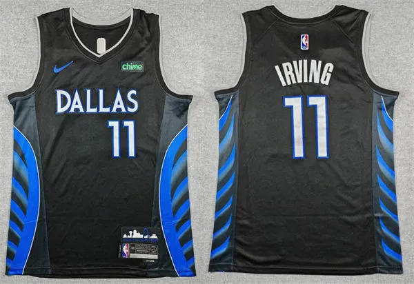 Mens Dallas Mavericks #11 Kyrie Irving Black 2025-26 City Edition Swingman Jersey