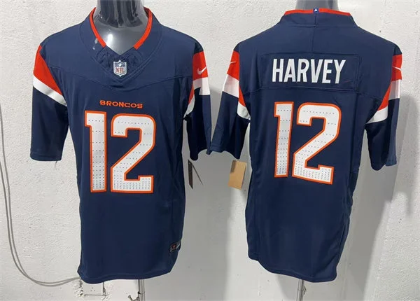 Mens Denver Broncos #12 RJ Harvey Nike Navy Alternate Vapor F.U.S.E. Limited Player Jersey