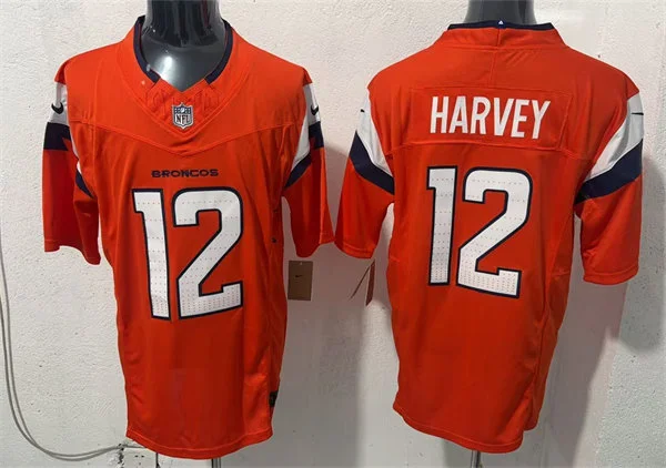 Mens Denver Broncos #12 RJ Harvey Nike Orange Vapor F.U.S.E. Limited Player Jersey