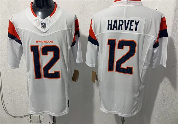 Mens Denver Broncos #12 RJ Harvey Nike White Vapor F.U.S.E. Limited Player Jersey