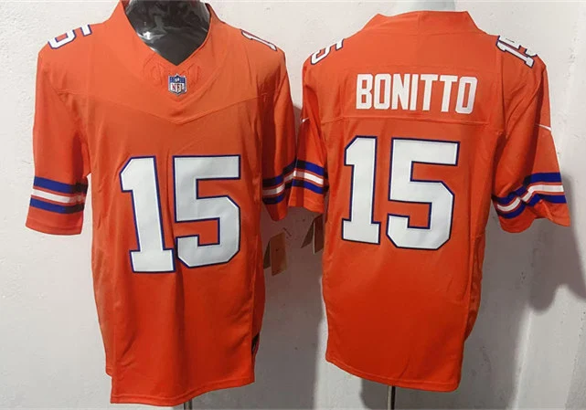 Mens Denver Broncos #15 Nik Bonitto Nike Orange Mile High Collection 1977 Throwback F.U.S.E. Limited Jersey