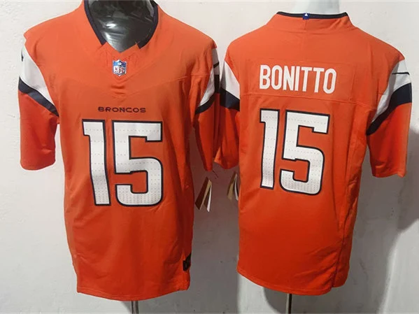 Mens Denver Broncos #15 Nik Bonitto Nike Orange Vapor F.U.S.E. Limited Player Jersey