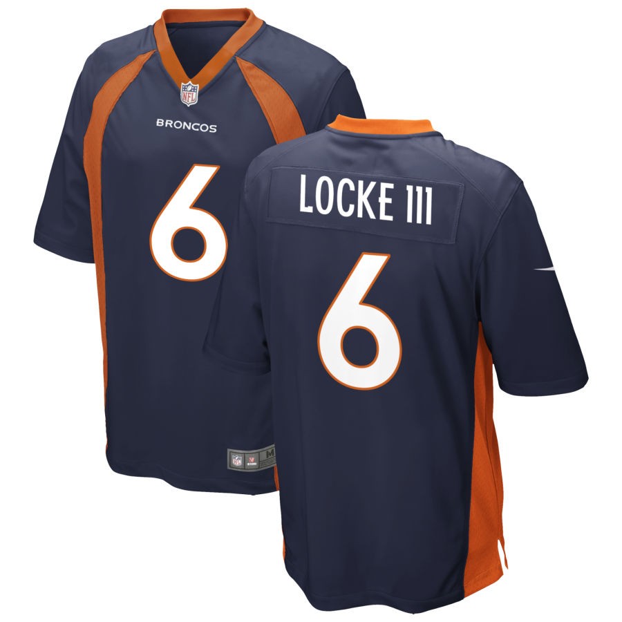 Mens Denver Broncos #6 P.J. Locke III Nike Navy Vapor Untouchable Limited Jersey