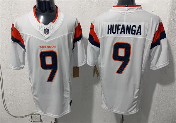 Mens Denver Broncos #9 Talanoa Hufanga Nike White Vapor F.U.S.E. Limited Player Jersey