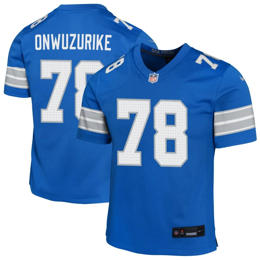 Mens Detroit Lions #78 Levi Onwuzurike Nike Blue Vapor F.U.S.E. Limited Player Jersey